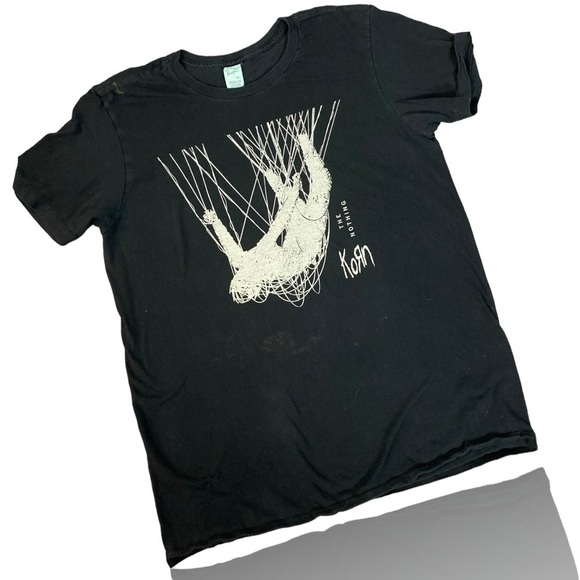 Vintage 90s ‘00 Korn The Nothing Hangman Tee T-Shirt Size Large Black White - Picture 1 of 13